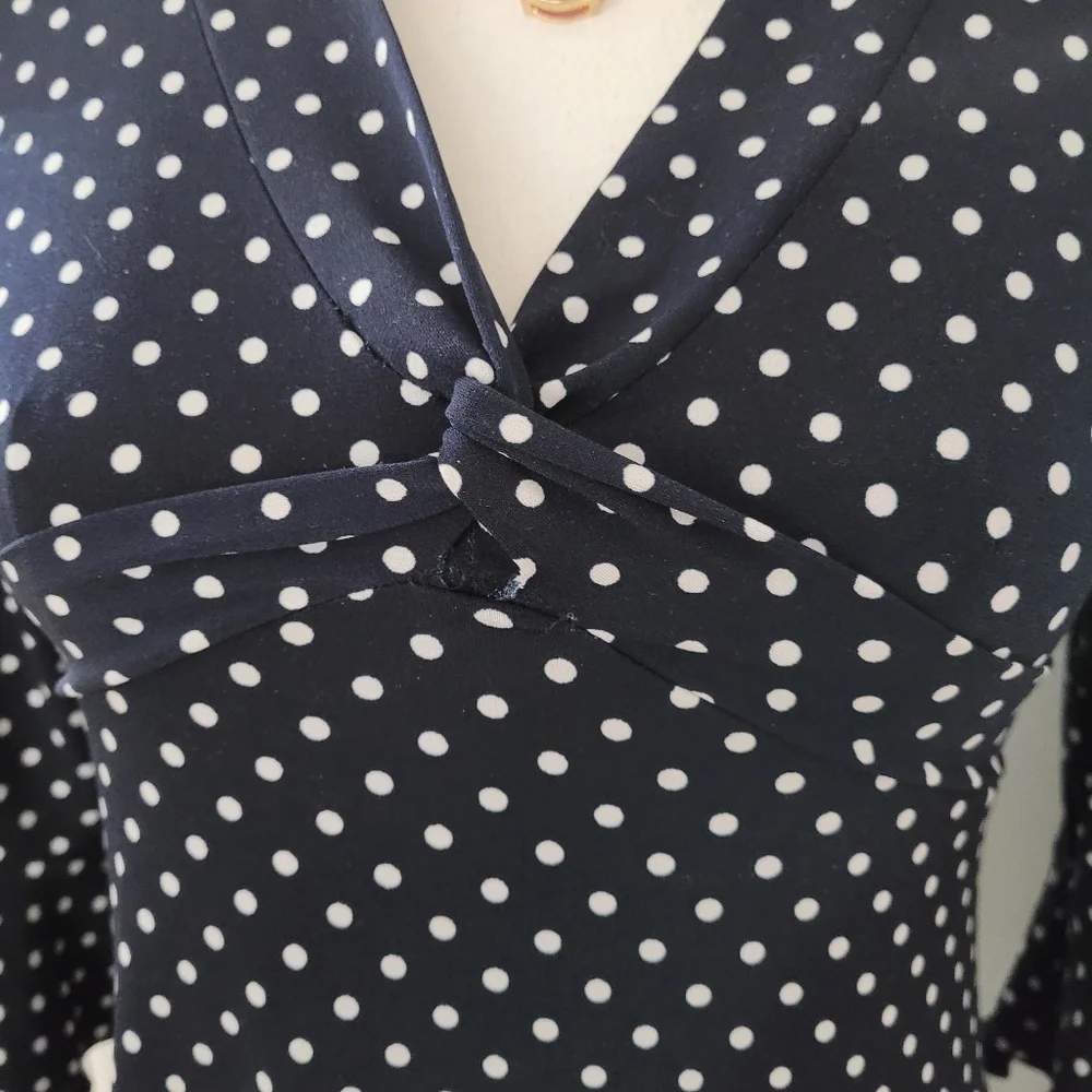 Polka dot dress Jessica Howard Vintage Navy Blue - Picture 9 of 15